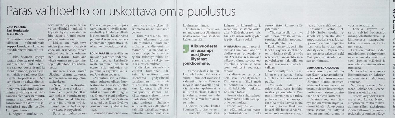 Vakka-Suomen Sanomat 24.3.2022